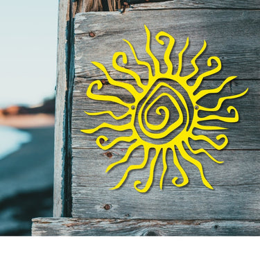 Metal Wacky Sun Outdoor Sign - Simply Royal Design